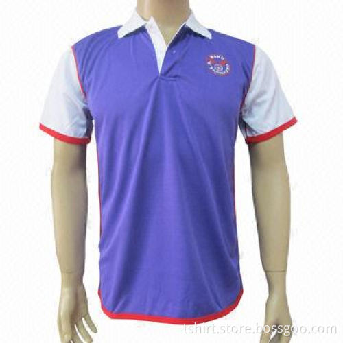 Men's polo shirt/short-sleeved polo T-shirt/split polo shirt, available in white or purple blue